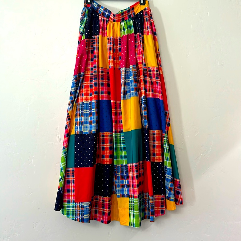 Maeve x Anthropology Patchwork A-Line Maxi Skirt with Pockets Size Small